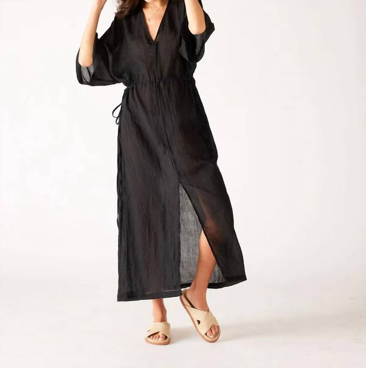 Breezy Kaftan Kleid Schwarz