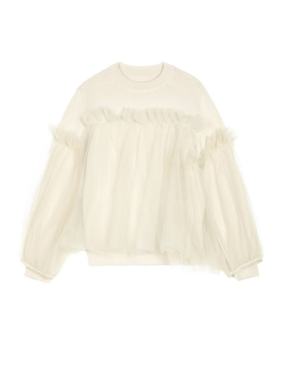 Kinder Tüll Pullover in Creme
