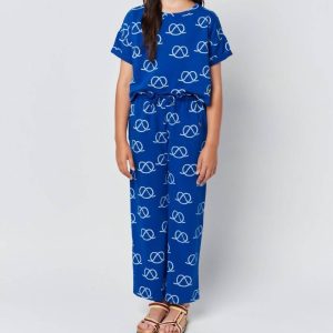 Sail Rope Allover Cropped Sweatshirt in blau