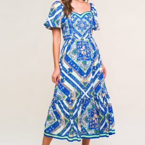 PALM SPRINGS BLOSSOMS Gewebtes Midikleid