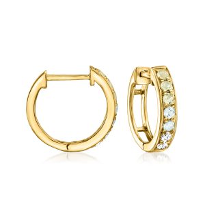 RS Pure Von Ross-Simons Mehrfarbig-Gemstone Ombre Huggie Creolen aus 14kt Gelbgold