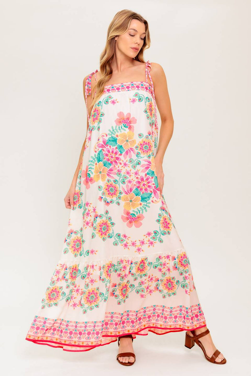 SOMMER GLOW Elfenbein gewebt MAXI KLEIDUNG