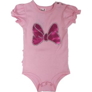 Baby Mädchen Rosa Minnie Bow Rüschen Besatz Body S (0-6M)-L (18-36M)