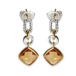 David Yurman Ohrstecker aus 18 Karat Gelbgold/Sterling Silber
