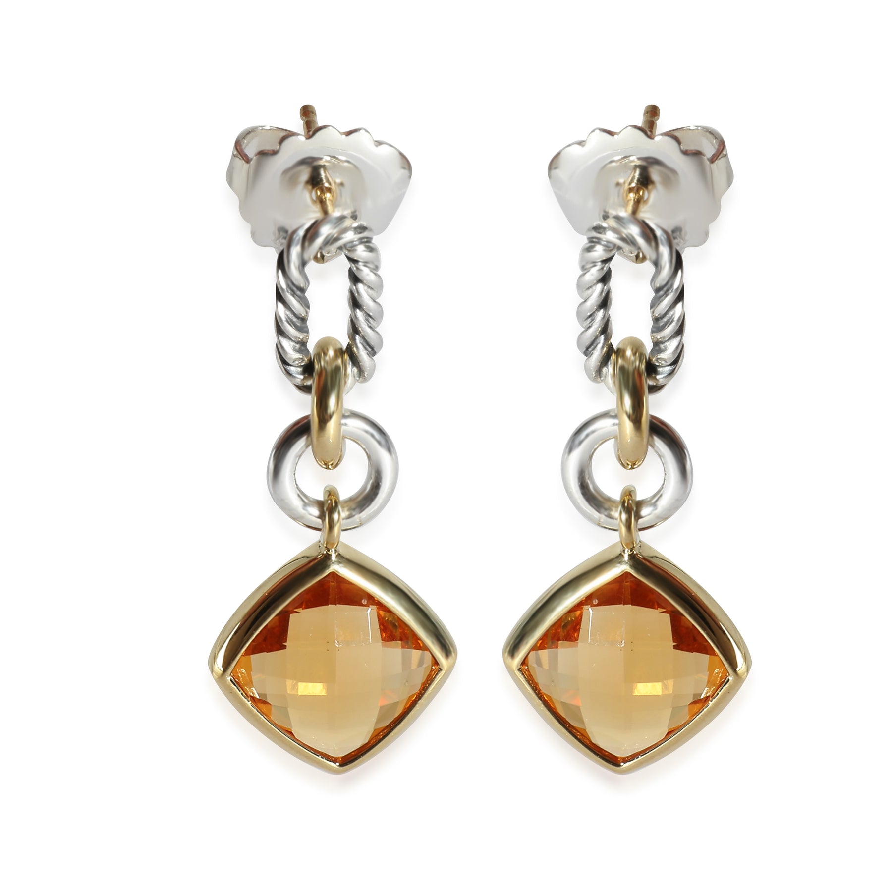 David Yurman Ohrstecker aus 18 Karat Gelbgold/Sterling Silber