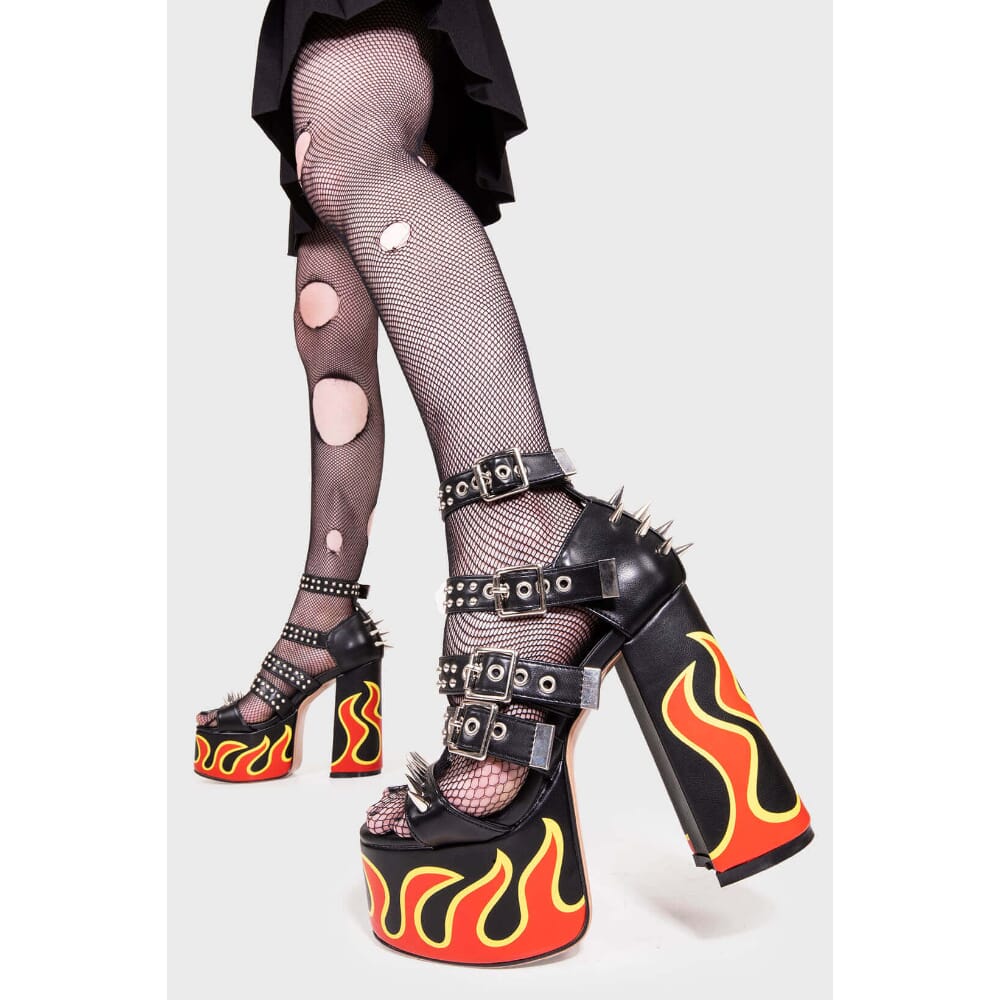 Lamoda Revin Plateausandalette Schwarz PU/Flame LMS-195 Damen