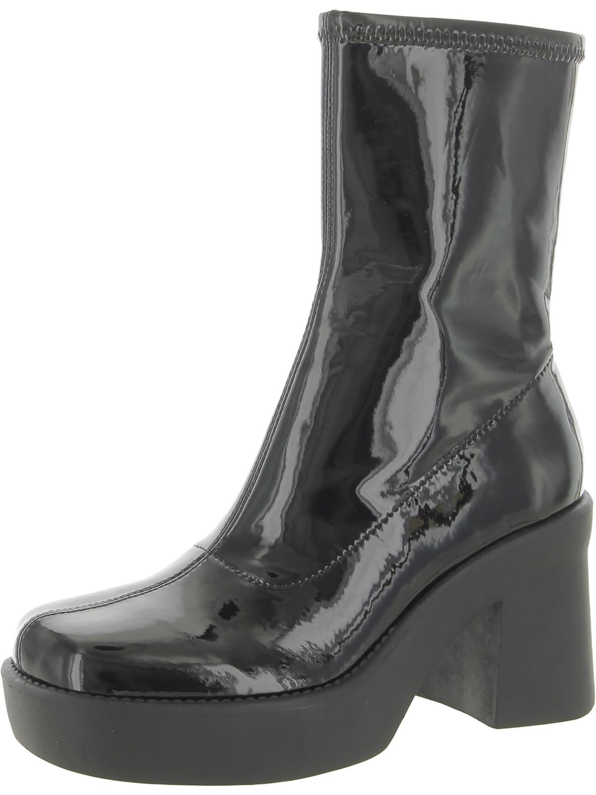 Gerri 3 Damen Patent quadratisch Toe Mid-Kalb Stiefel