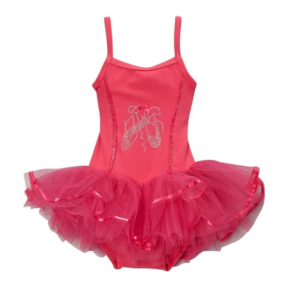Mädchen Hot Rosa Ballet Slipper Skirted Tanzanzug 12M-10