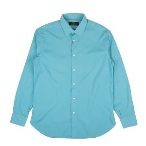Brioni schmale Passform Freizeithemd – Blaugrün