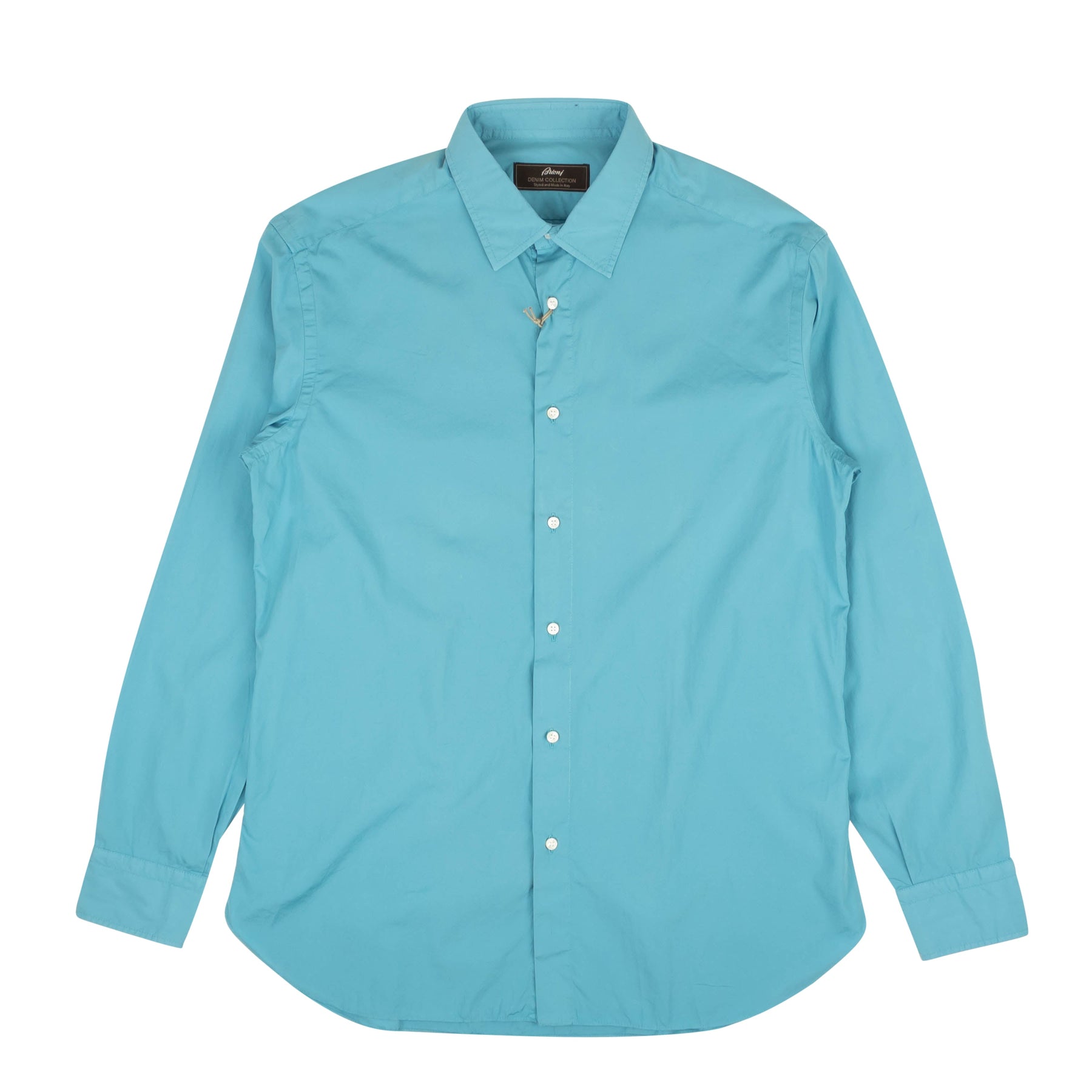 Brioni schmale Passform Freizeithemd – Blaugrün