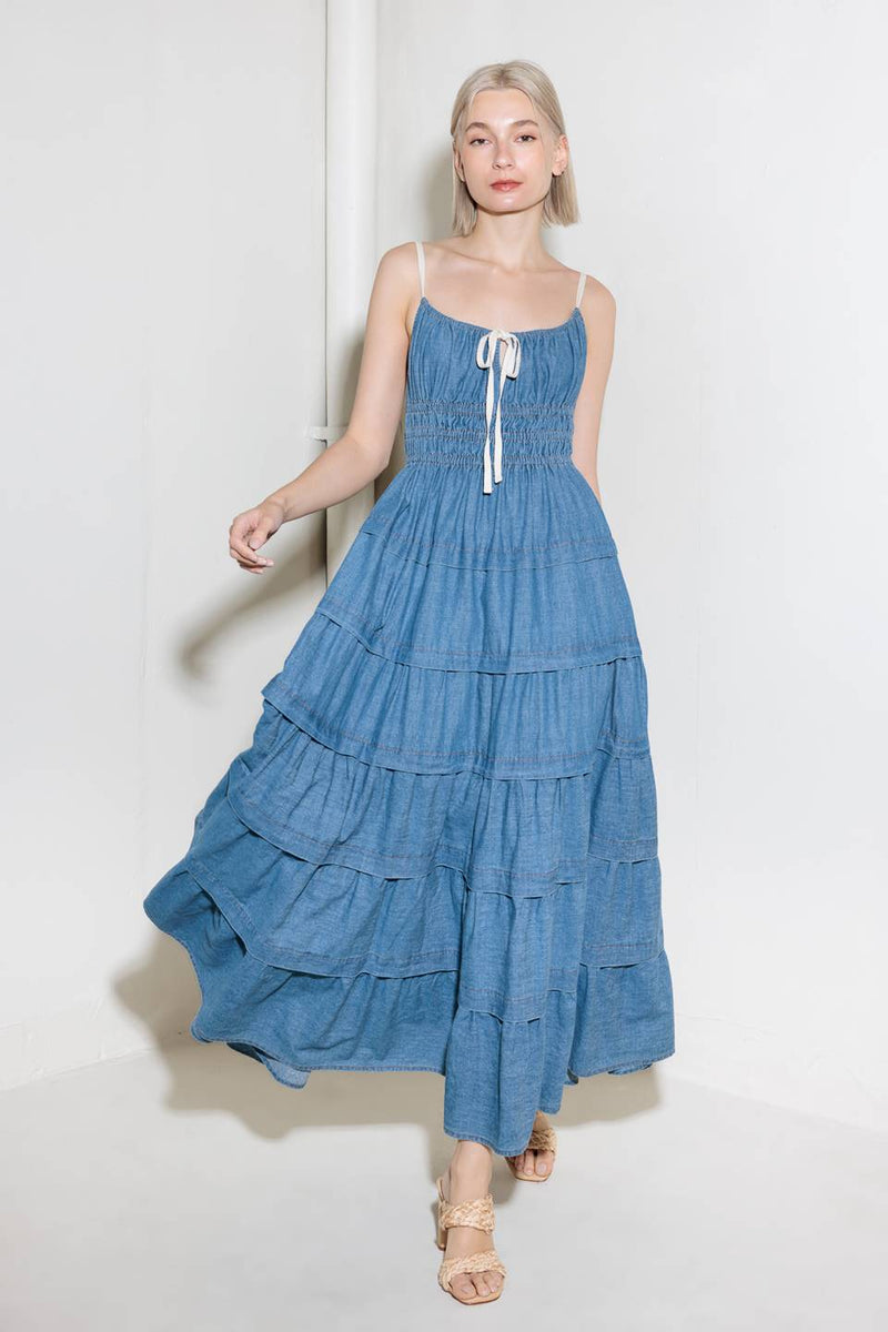ETERNAL DESIRE Denim MIDI Kleid
