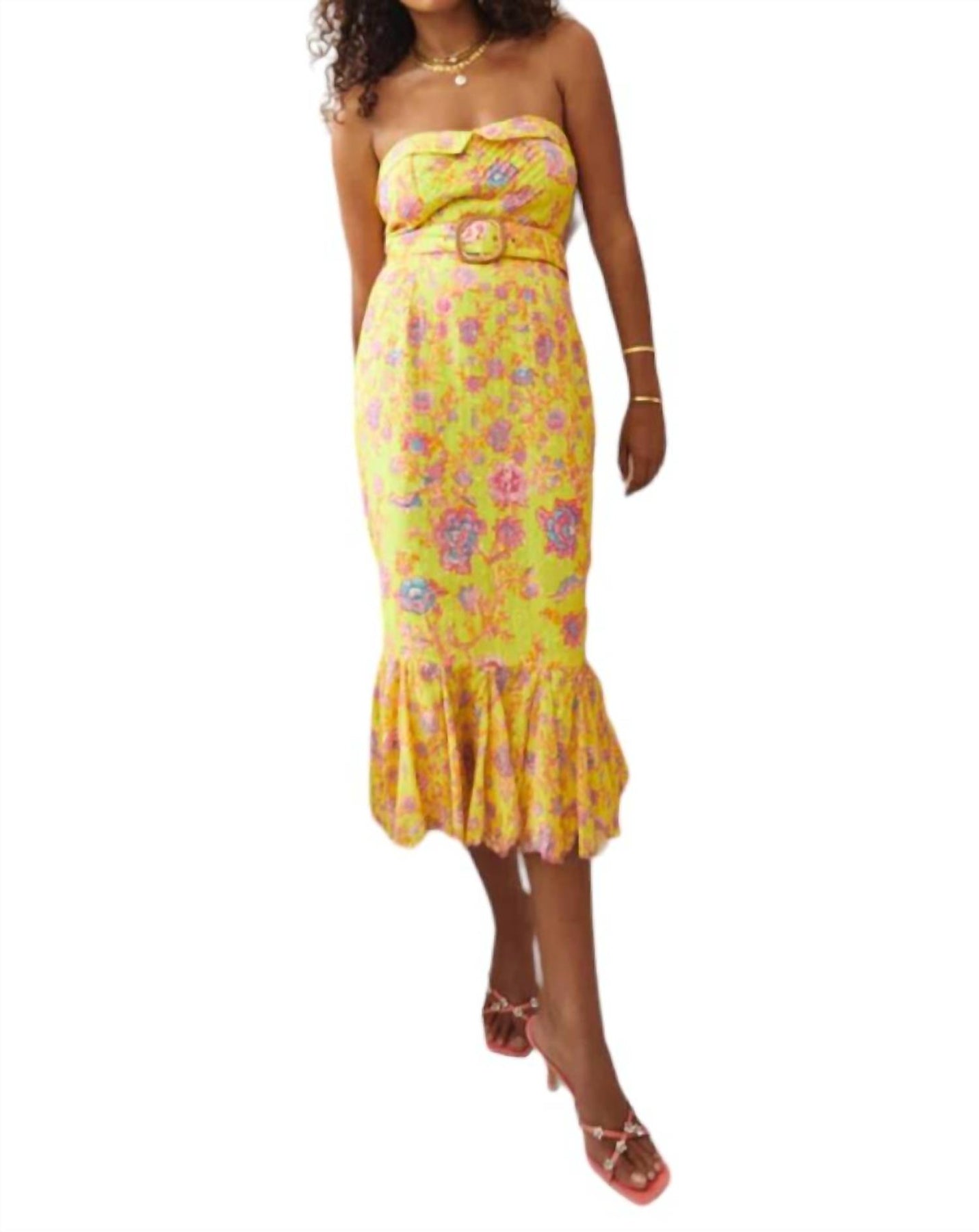 Raisa Tube Midi Kleid in Gelb