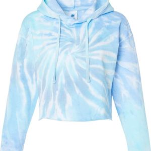 Colortone Damen Krawattengefärbtes Crop mit Kapuze Sweatshirt