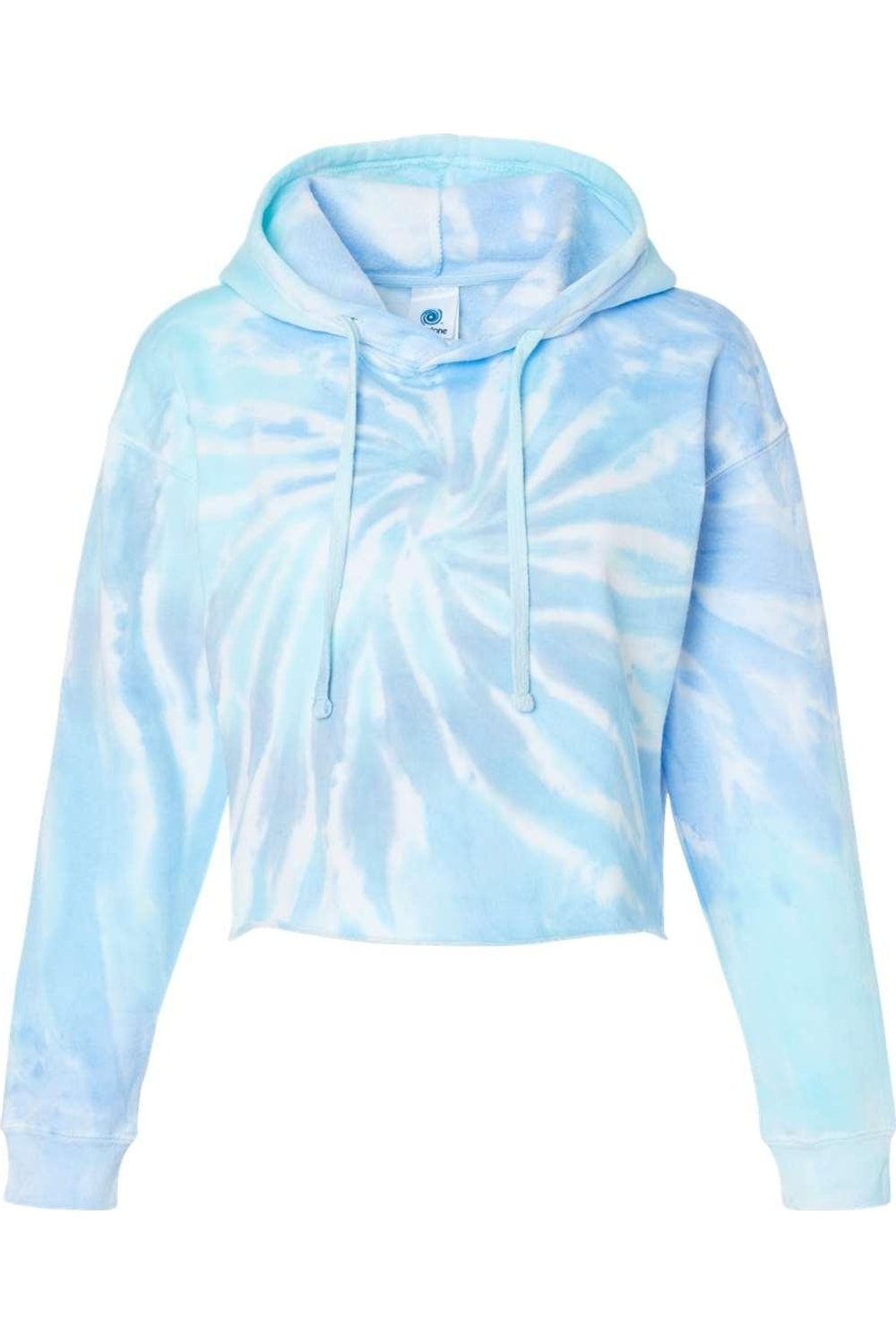 Colortone Damen Krawattengefärbtes Crop mit Kapuze Sweatshirt
