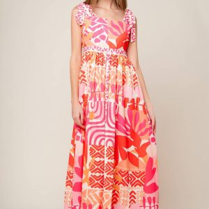 DRIVE-IN MOVIE Kleid aus gewebtem Maxi