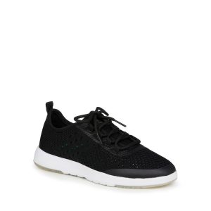Damen Miki waschbare Öse Sneaker in schwarz