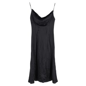 Versace Kleid mit Rundhalsausschnitt aus schwarzem Satin