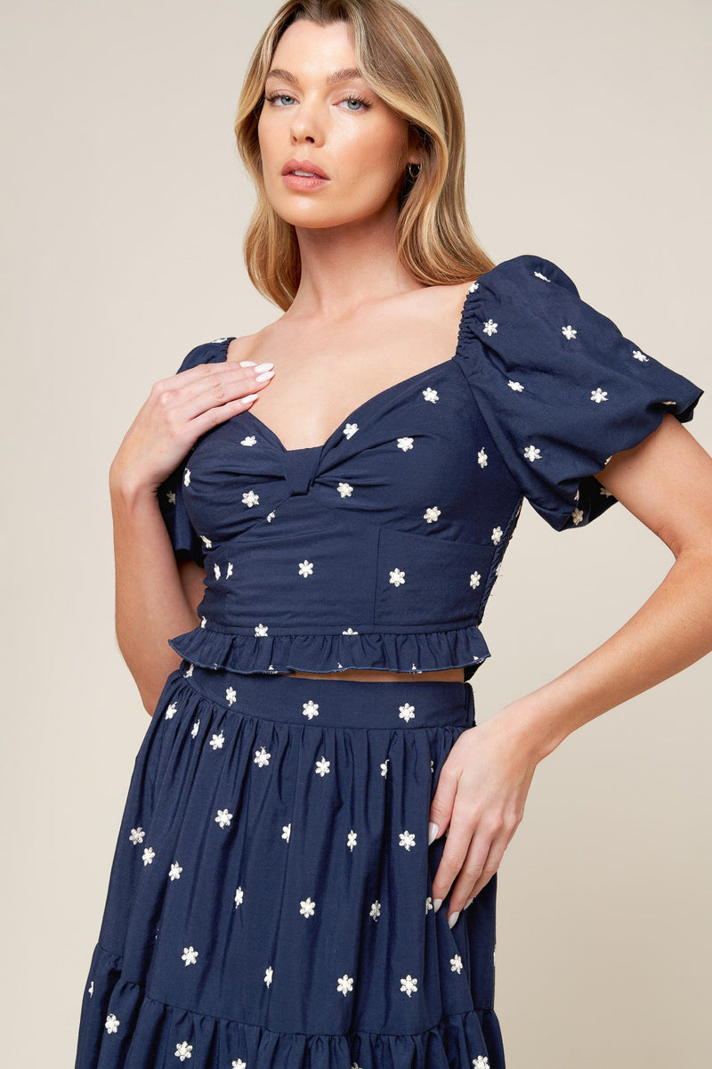 BEBE ALERT Dunkelblau gewebt TOP