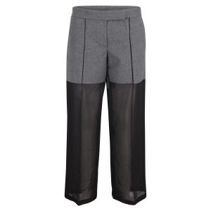 Viktor & Rolf Two-Tone Hose in schwarz und grau Wolle