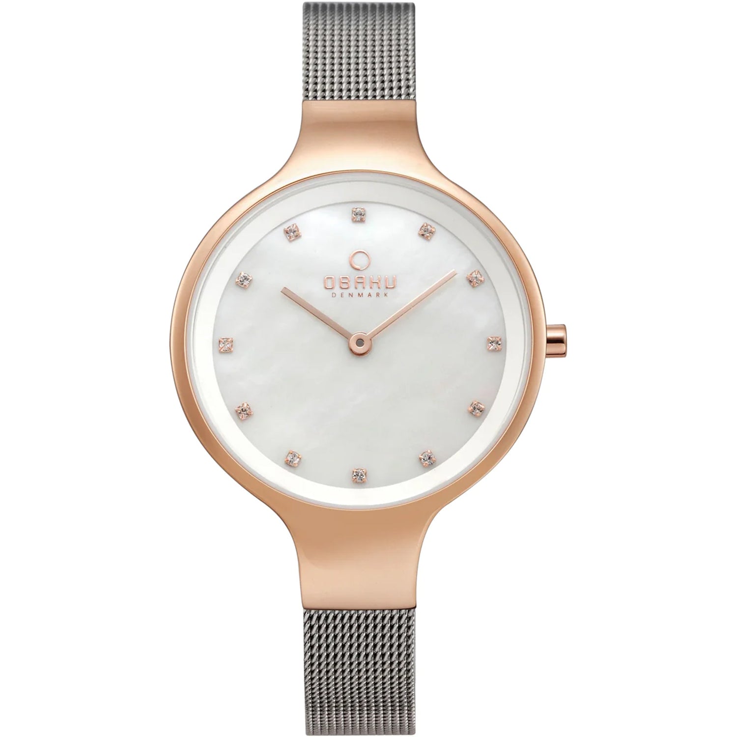 Obaku Rose Weiß für Damen mother Von Perlmutt Zifferblatt Uhr