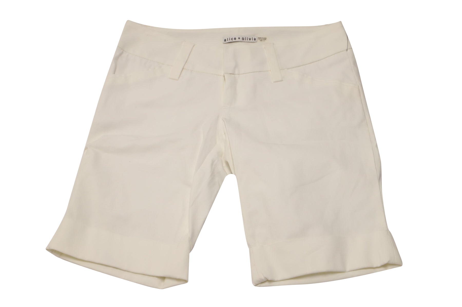 Alice + Olivia Bermuda Shorts aus weißer Baumwolle