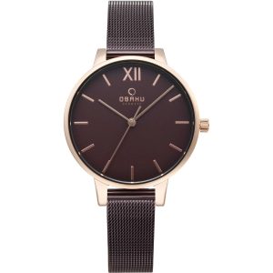 Obaku Damen Walnuss braun Zifferblatt Armbanduhr 7195324219452
