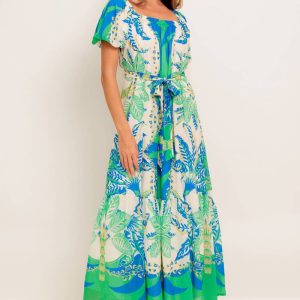 PALM SPRING NIGHTS Kleid aus gewebtem Maxi