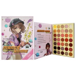 Manga Anime 35 gepresstes Pigment- und Schattenbuch 2B von Rude Cosmetics für Damen – 1.34 oz Lidschatten