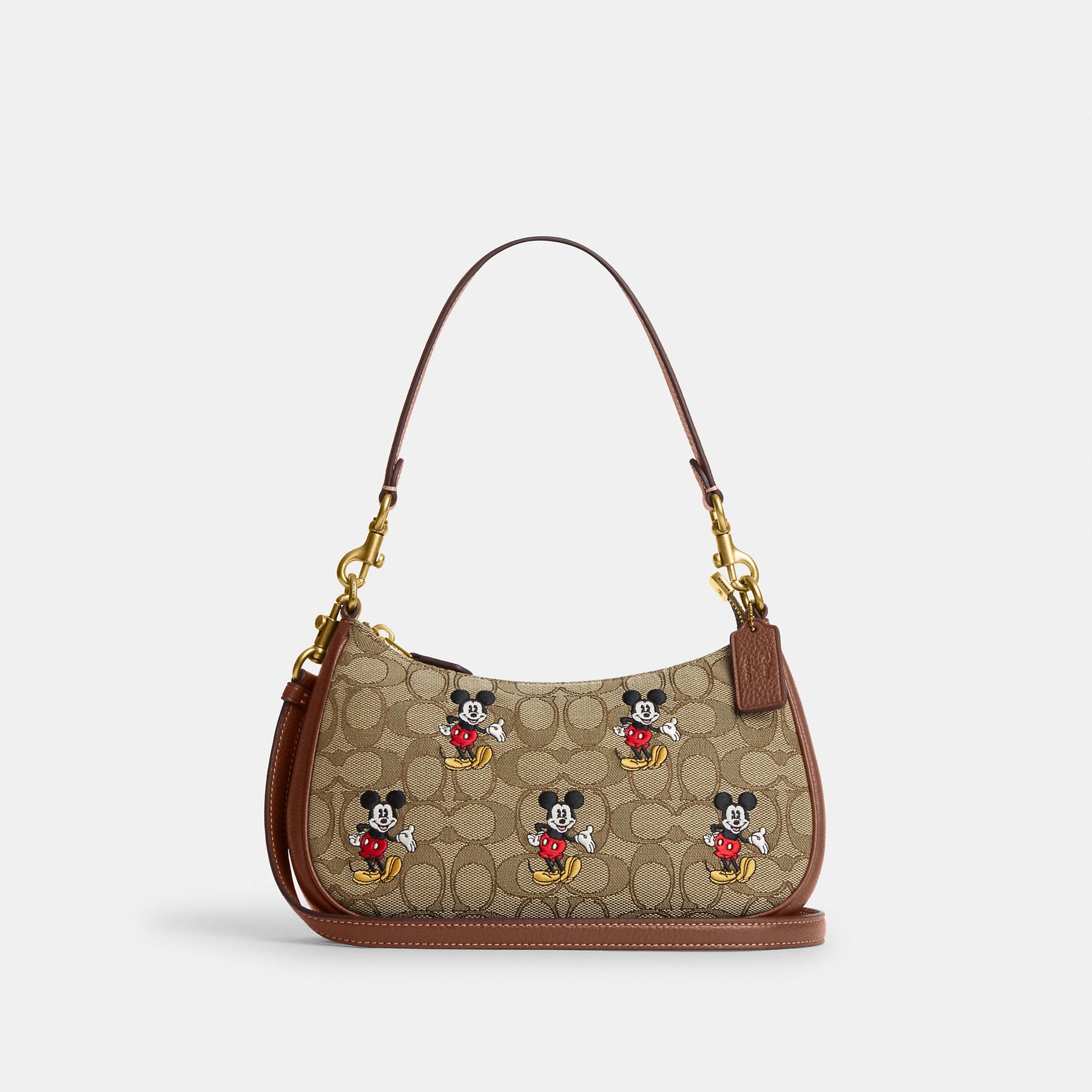 Coach Outlet Disney X Coach Teri Schultertasche im Signature Jacquard mit Mickey Mouse Muster