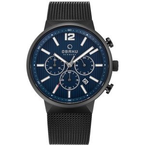 Obaku Herren klassische blaue Zifferblatt Armbanduhr 7195324710972