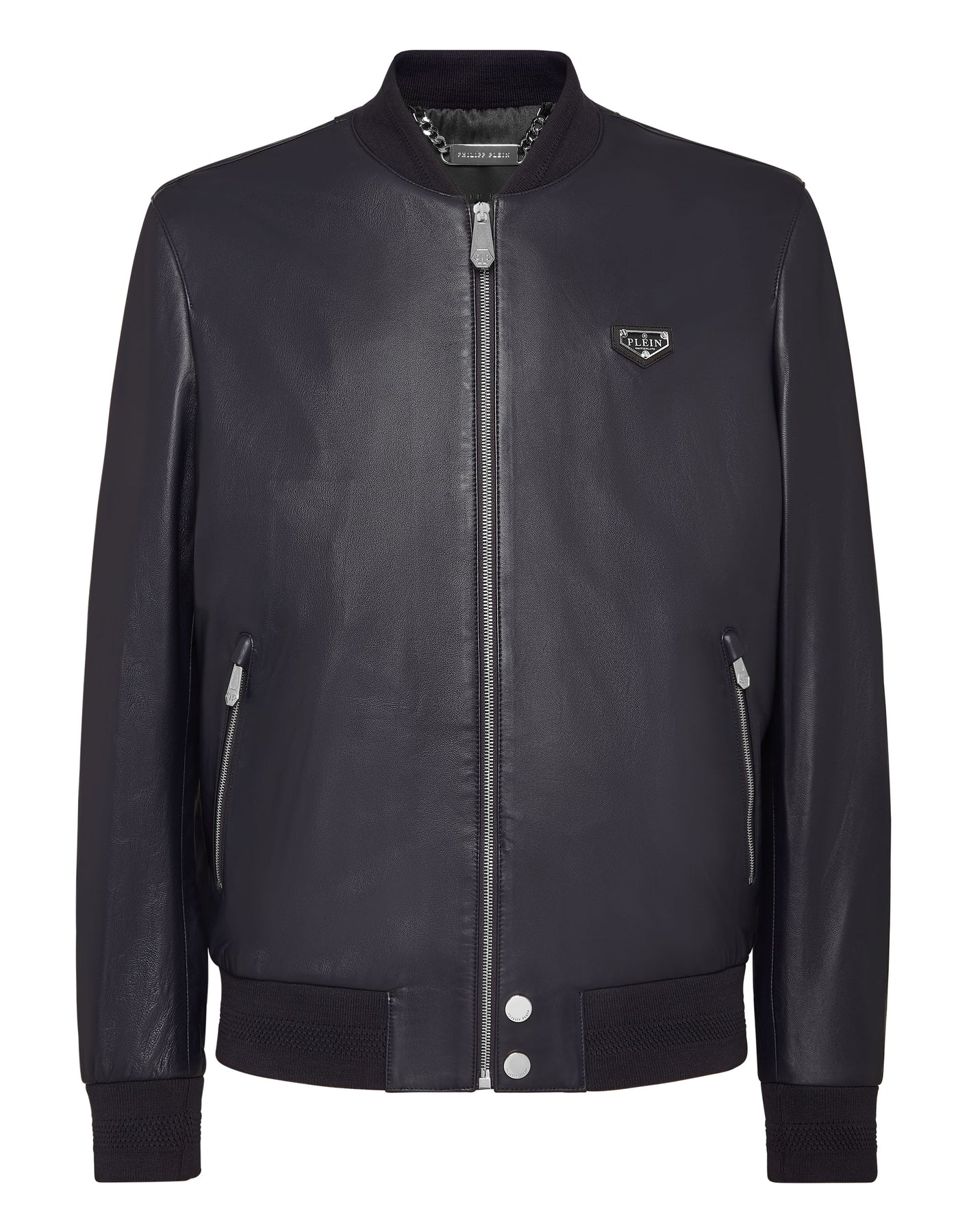 Leder Bomber LS Iconic Plein