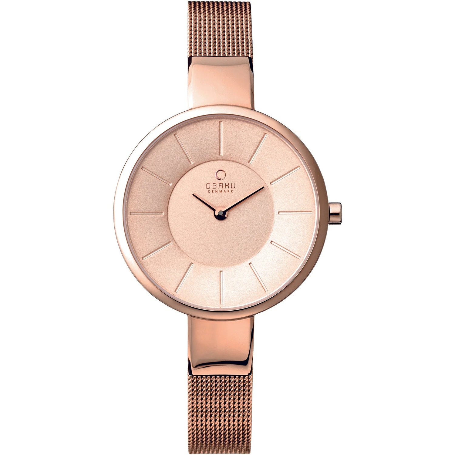 Obaku Damen Dänemark Roségold Zifferblatt Uhr