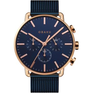 Obaku Herren Havn schwarze Zifferblatt Armbanduhr 7195324317756