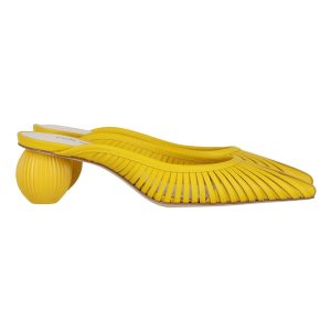 Cult Gaia Alia Mules aus gelbem Leder