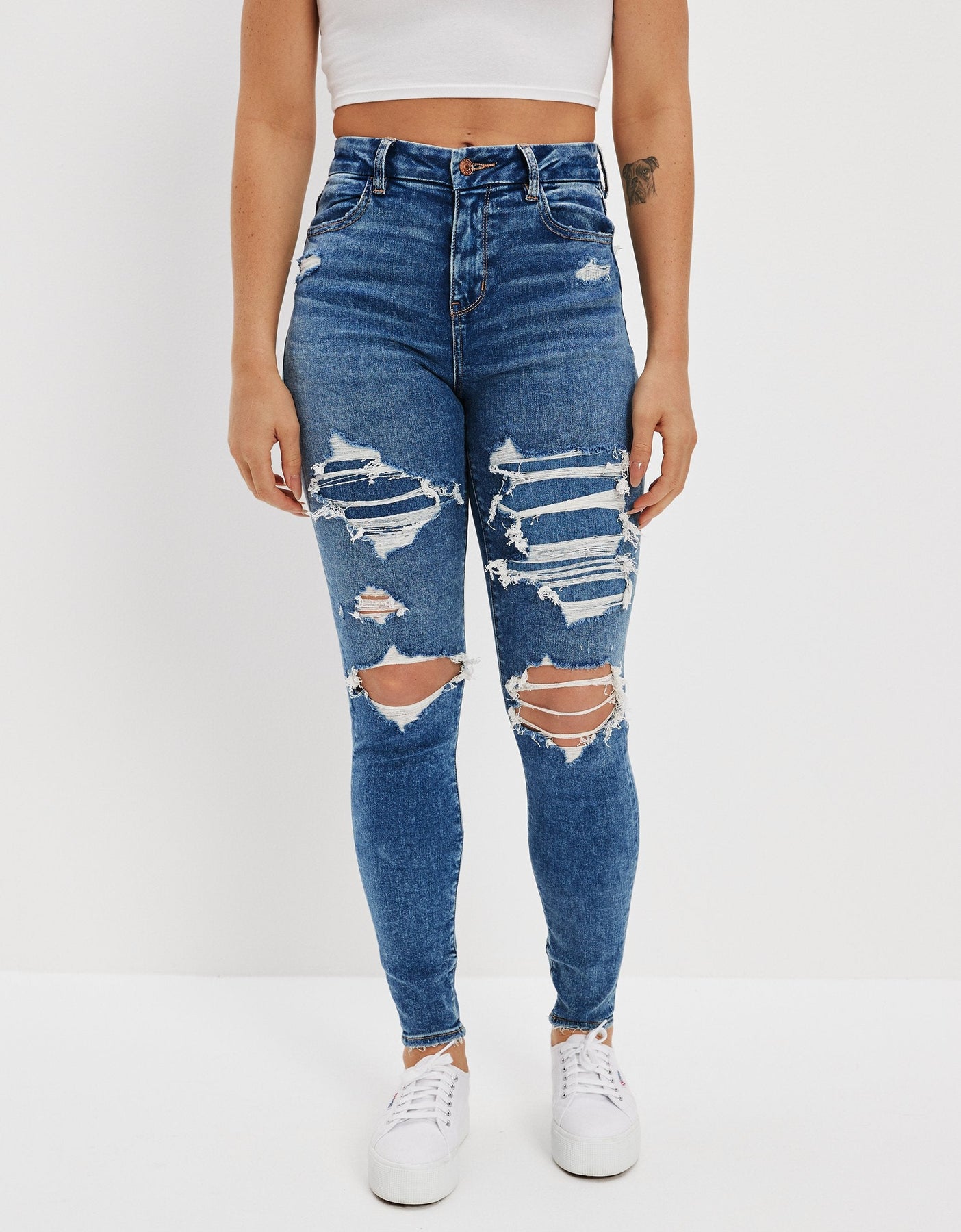 AE Ne(x)t Ebene gepatcht Curvy High-Waisted Jegging