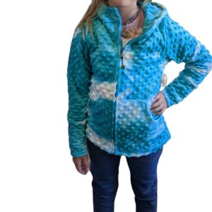 Mädchen Minky Bubble Kapuzenpullover im Türkis Batikmuster