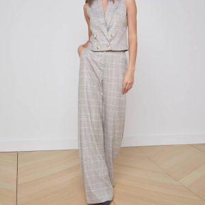 Pilar Wide Leg Hose in Elfenbein/neutral multi