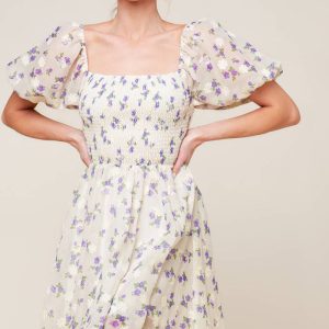 MAKING CONNECTIONS Creme gewebt Minikleid