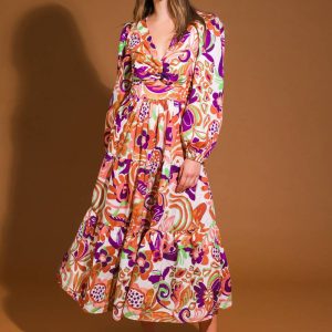BLOSSOM BEAUTY Gewebtes Midikleid