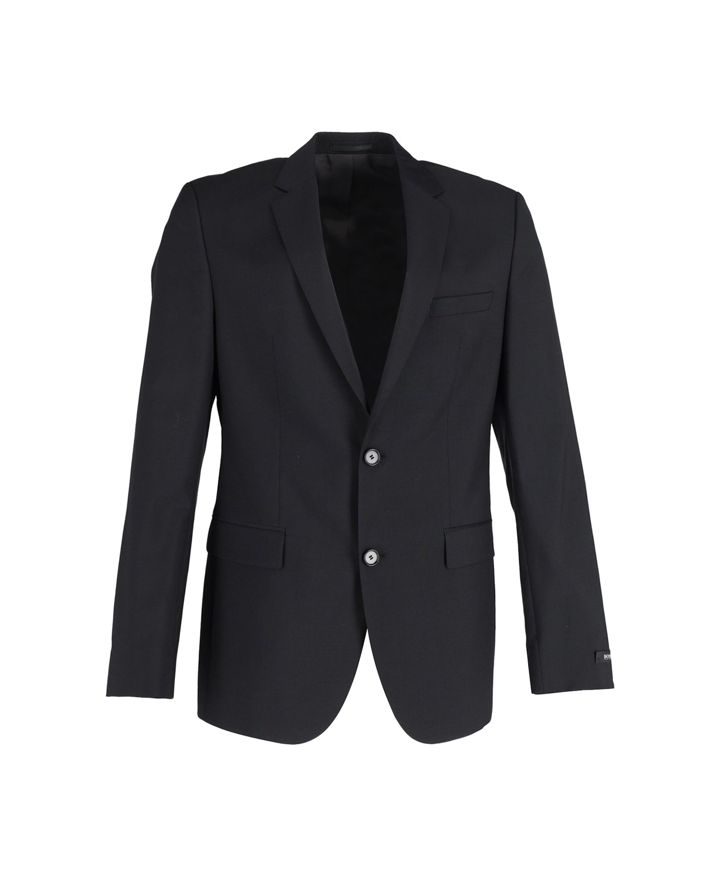Hugo Boss Einreihiger Blazer aus schwarzer Baumwolle
