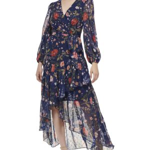 Eliza J bedrucktes Chiffon Midikleid