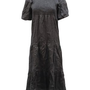 Faithfull The Brand Alberte Midikleid in schwarz rayon 7764867186748