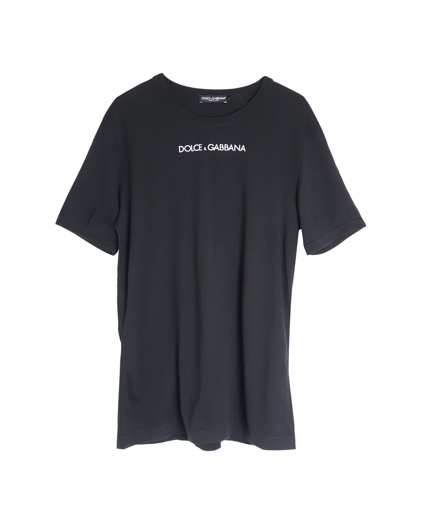 Dolce & Gabbana Logo-T-Shirt aus schwarzer Baumwolle