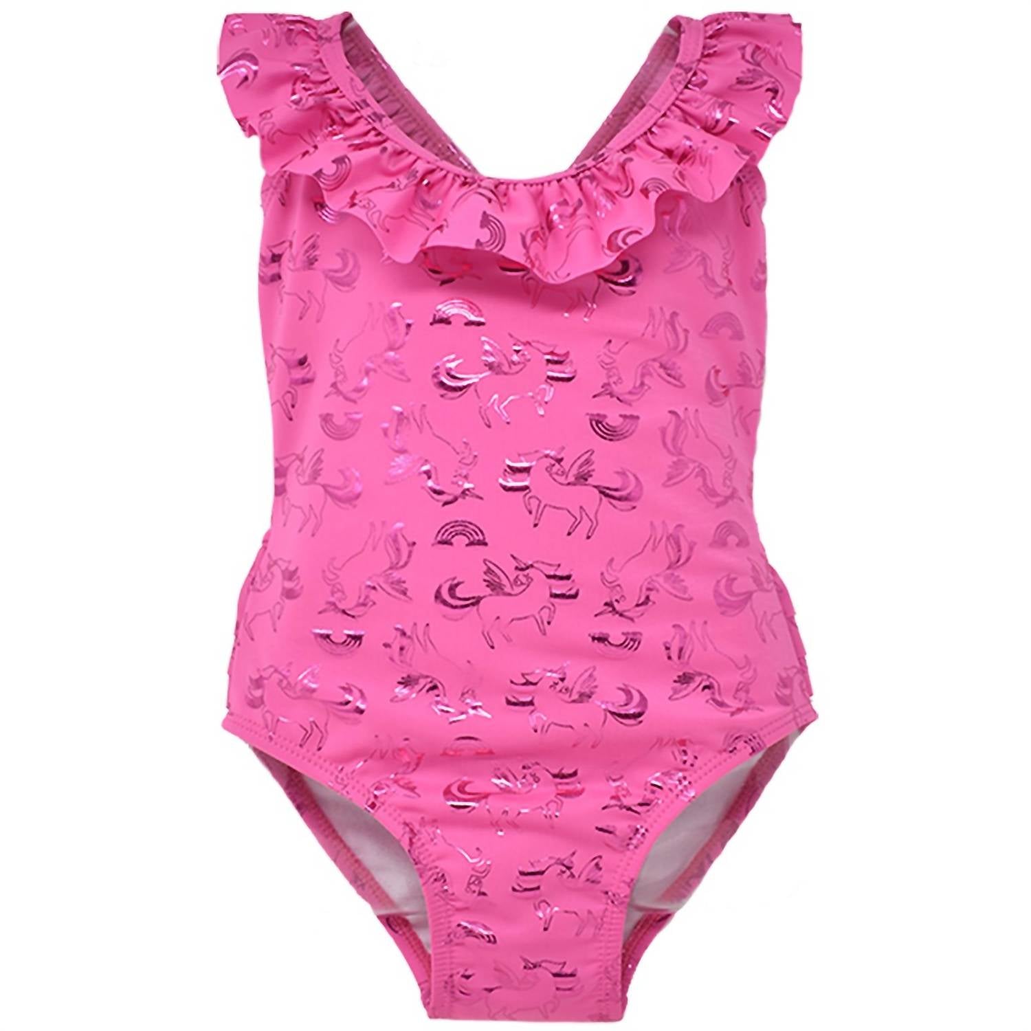 Mädchen One Piece Badeanzug in heißem Rosa