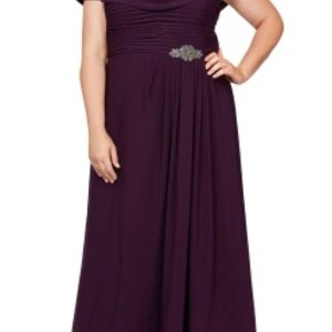 Pleated Embellished Side Detail langes Kleid in lila