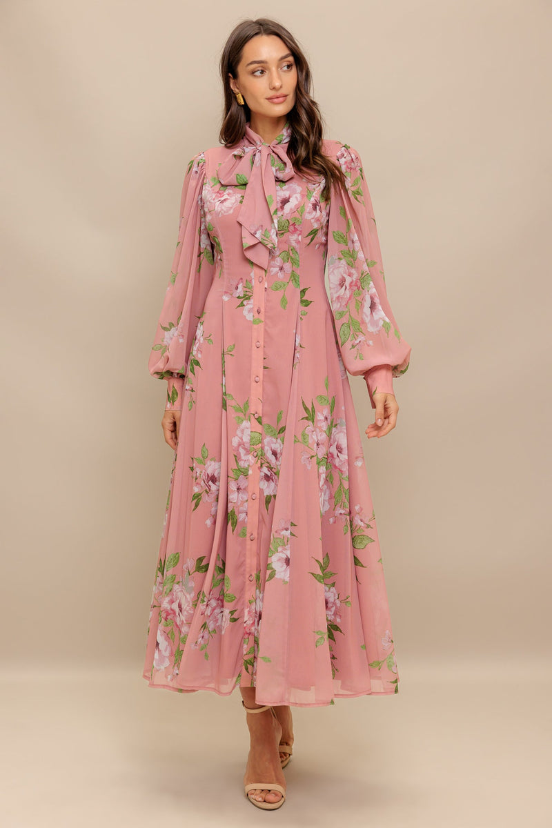 Altrosa BOTANICA gewebt MIDI Kleid