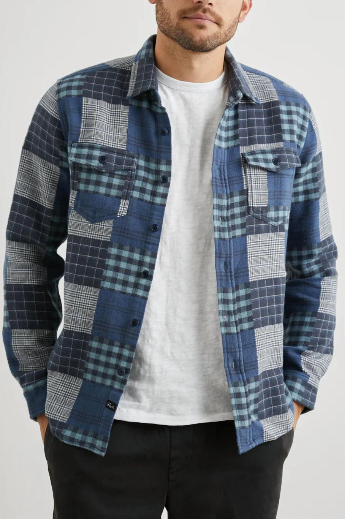 Banton Hemd in blau Patchwork