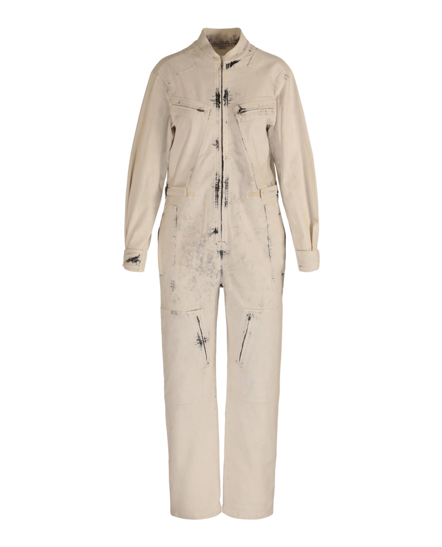 Jeans Jumpsuit aus gebleichtem Denim