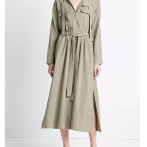 Weiches Utility Hemd Kleid im leichten Seefarn