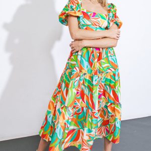 lange verlorene Liebhaber gewebt Midikleid